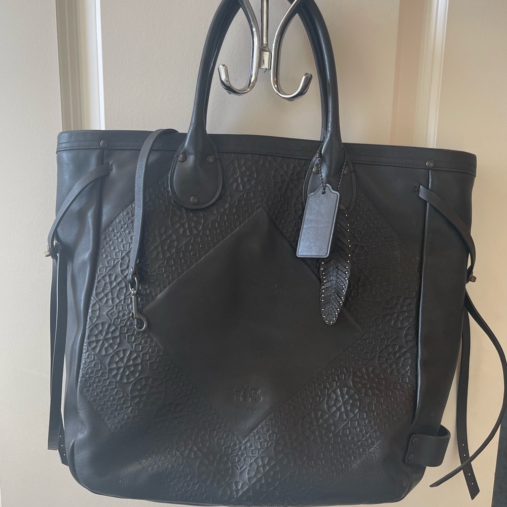 Coach Large Black Leather Tote